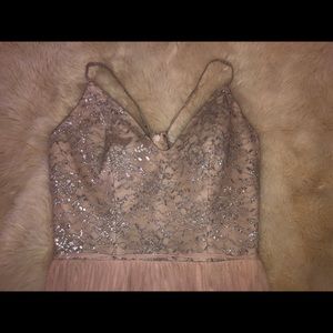 Hayley Paige Blush Tulle and Glitter Dress